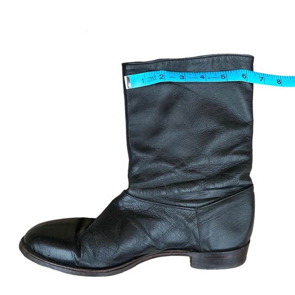 Boulet mens sz 8.5 black leather boots dude boots cowboy boots made in Canada - Picture 8 of 10